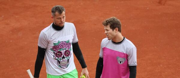 Tenis, ATP, Adam Pavlásek a Ariel Behar během turnaje v Mnichově, Německo