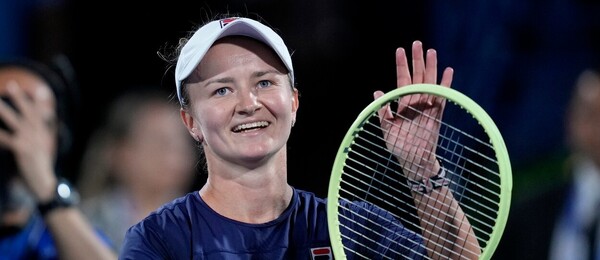 Tenis, WTA, Barbora Krejčíková po vítězství nad Sabalenkou, WTA Dubai 2023, čtvrtfinále