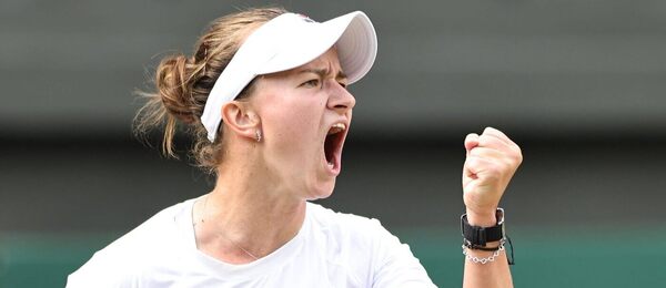 Česká tenistka Barbora Krejčíková po postup do finále dvouhry žen na Wimbledonu 2024, kde ji vyzve Jasmine Paolini