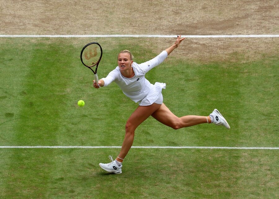 Kateřina Siniaková ve vítězném semifinále, dnes si zahraje finále čtyřhry na Wimbledonu 2024