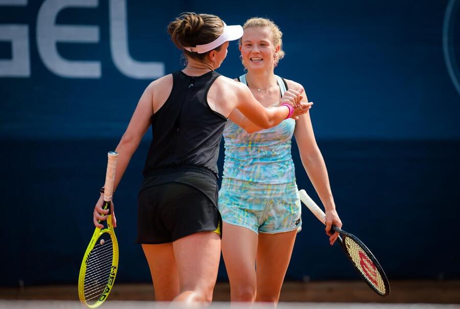 Tenis, WTA, Barbora Krejčíková a Kateřina Siniaková během turnaje v Praze, Prague Open