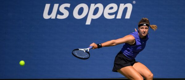 Karolína Muchová ve vítězném utkání 1. kola US Open 2024. Ve 2. kole ji dnes vyzve Naomi Osaka