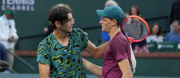 Tenis, ATP, Jannik Sinner a Taylor Fritz na turnaji Masters v Indian Wells, USA