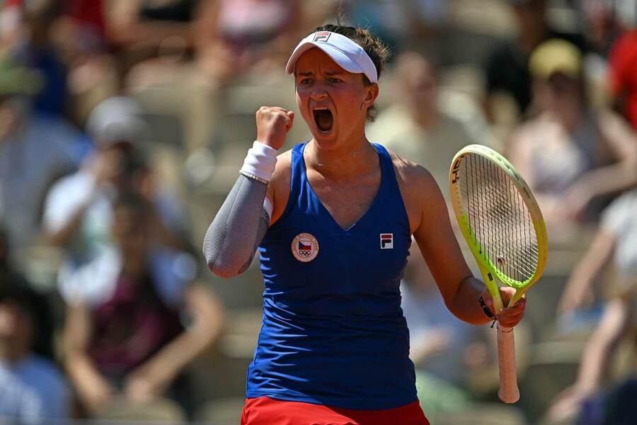 Tenis, WTA, Barbora Krejčíková se raduje z postupu na pařížských hrách