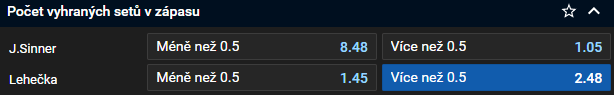 Lehečka vs. Sinner - ATP Peking 2024 (čtvrtfinále)