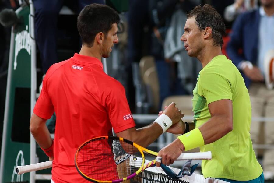 Tenis, ATP, Novak Djokovič a Rafael Nadal po zápase na Roland Garros, French Open, Paříž