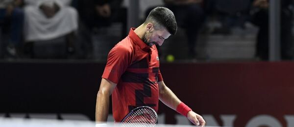 Tenis, ATP, Novak Djokovič během exhibice Six Kings Slam v Rijádu