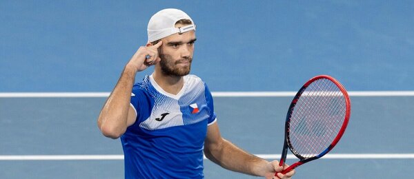 Tenis, ATP, Tomáš Macháč během týmového United Cupu v Austrálii