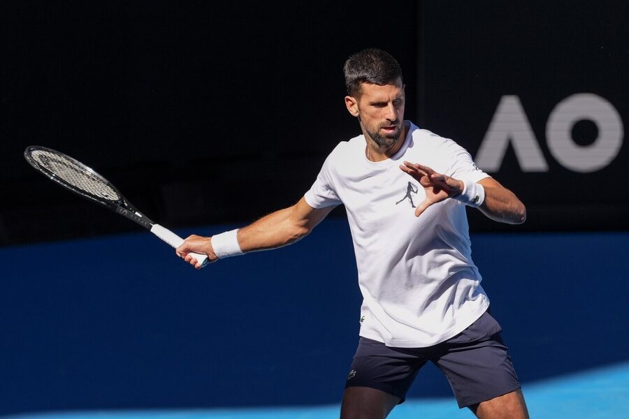 Tenis, ATP, Novak Djokovič během tréninku na Australian Open, Melbourne